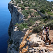Steep and rocky wall of the northwestern shore of La Dragonera seen from the viewpoint Coll Roig
